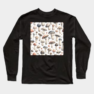 Vintage Mushroom Neutral Simple Pattern Long Sleeve T-Shirt